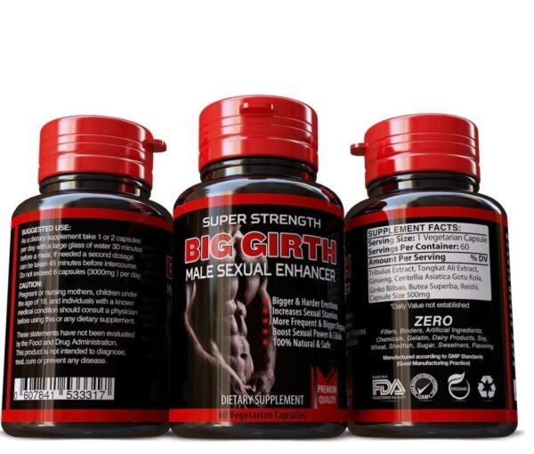 Big Girth Male Enhancement Stamina Booster Libido 100% Natural Herbal Supplement 60 X 100MG