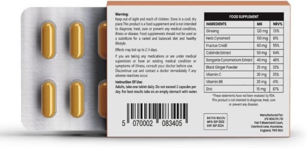 10x500mg Gold Capsules for Men - High Strength Performance, Powerful, Fast Acting & Long Lasting Results | Enhancing Male Stamina & Endurance Booster Supplements