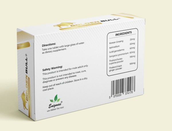GOLDEN BULL 500mg MALE HERBAL SUPPLEMENT 10 CAPSULES FOR MEN-UK