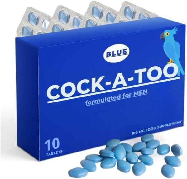 Blue Cock-a-Too V Plus 100mg Strong & Powerful for Confident Performer, Maximum Duration - 100% Herbal Supplement | Fast Acting Energy and Stamina (Ginseng Tablets) Made in UK, Pack of 10 (10)